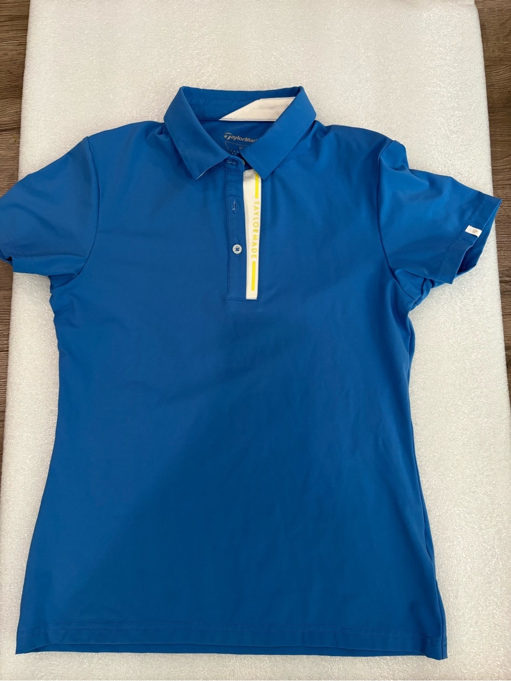 TaylorMade Blue Polo with Yellow Accent